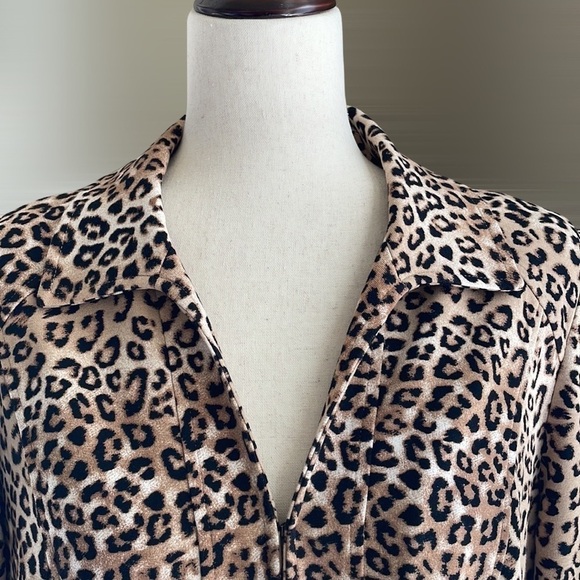 Chico's Leopard-Print Ponte Jacket Black/Brown - Picture 5 of 12